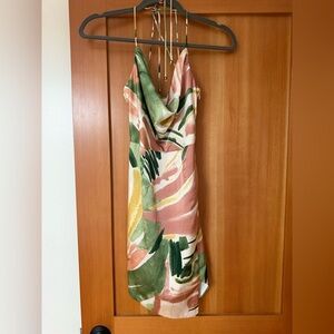 Satin Wrap Mini Dress
